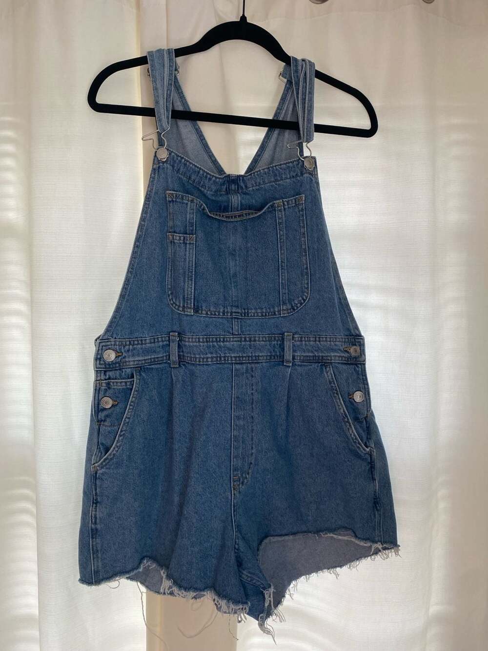 Denim Short Overalls, Women's Size L